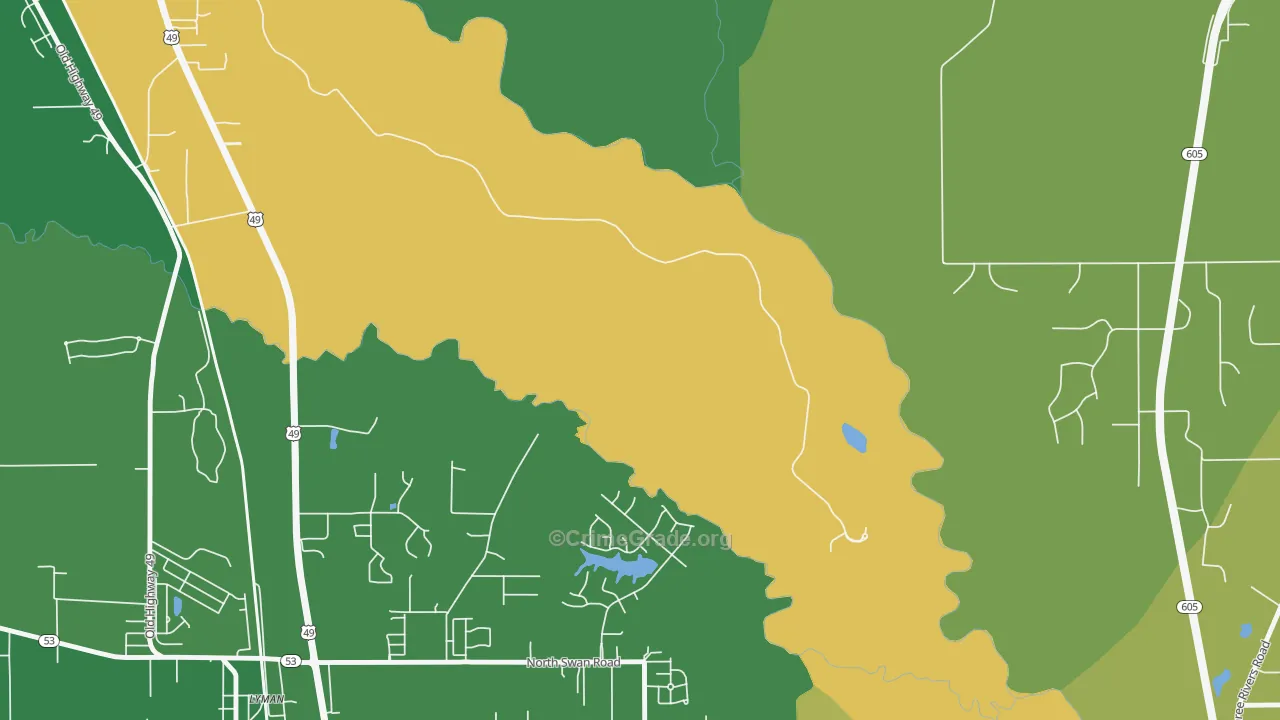 Nugent, MS Map of Vandalism Rates