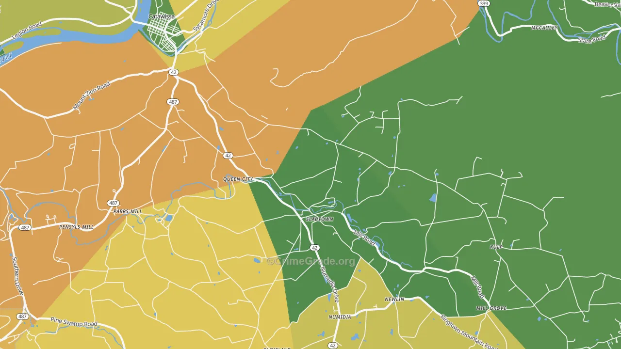 Numidia, PA Map of Vandalism Rates