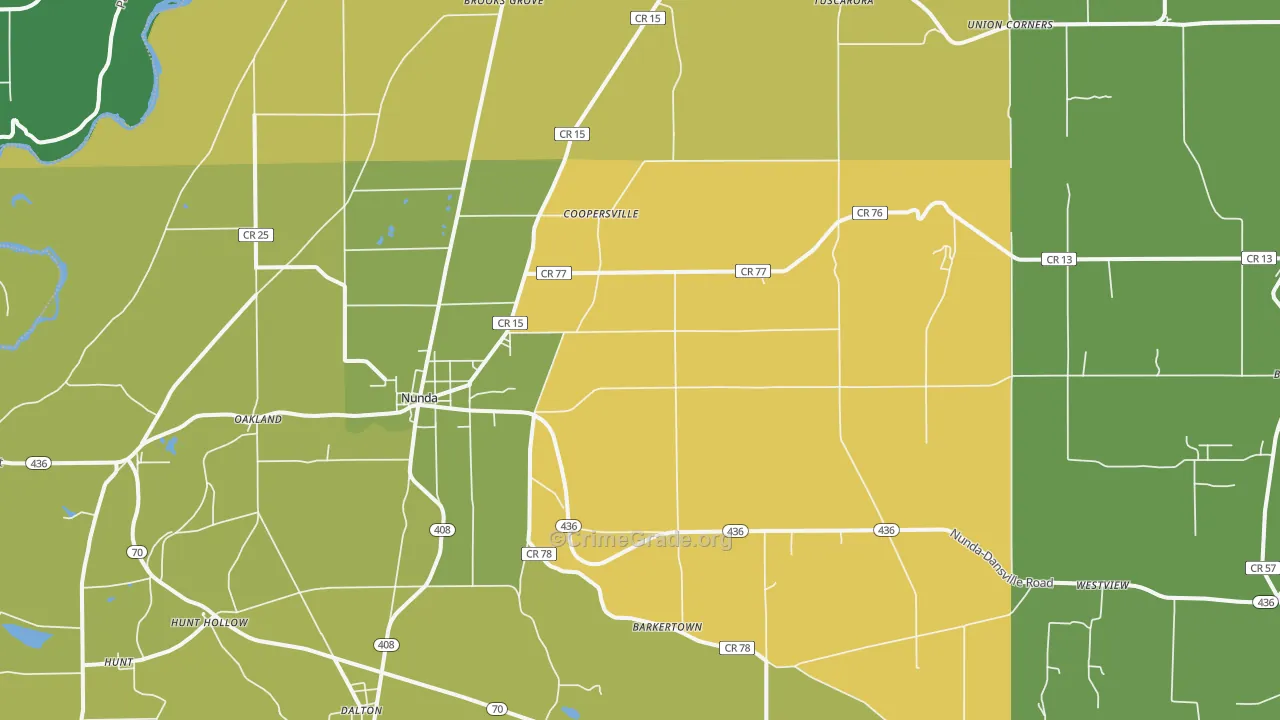 Nunda, NY Map of Vandalism Rates