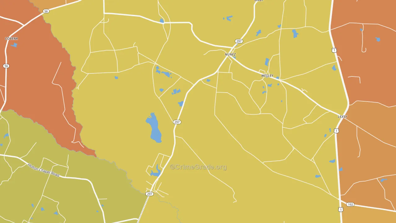 Nunez, GA Map of Vandalism Rates