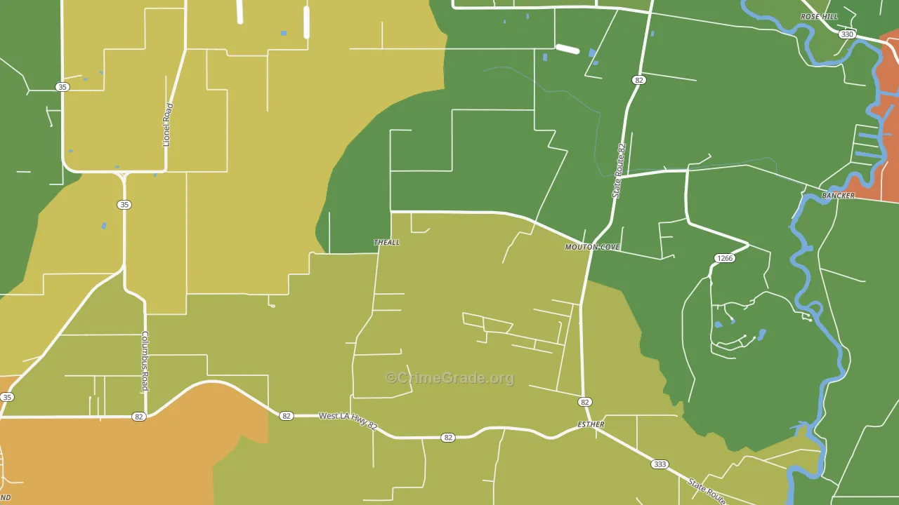 Nunez, LA Map of Vandalism Rates