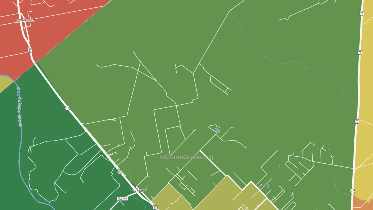 Nursery, TX Map of Vandalism Rates