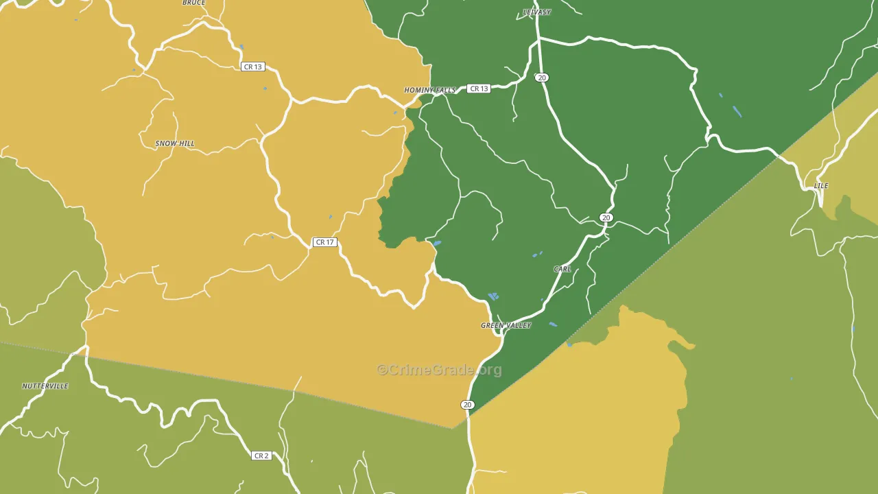 Nutterville, WV Map of Vandalism Rates
