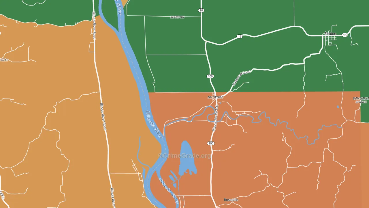Nutwood, IL Map of Vandalism Rates