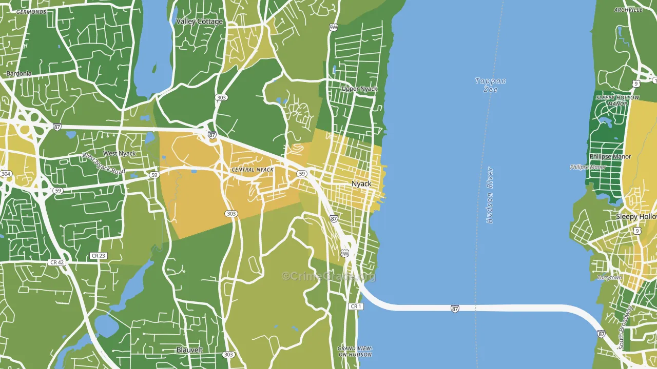 Nyack, NY Map of Vandalism Rates