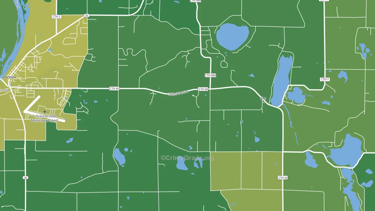 Nye, WI Map of Vandalism Rates