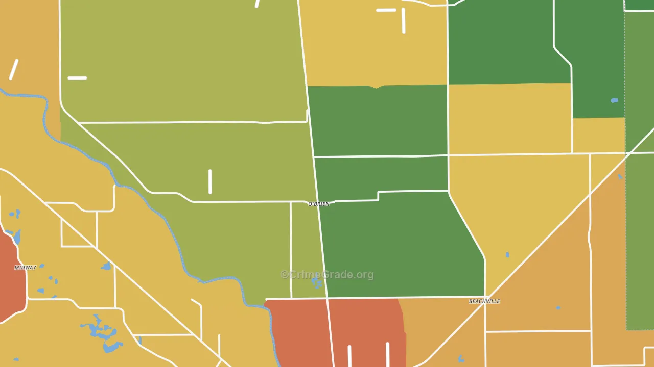 O'Brien, FL Map of Vandalism Rates