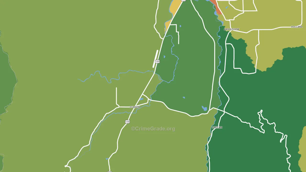 O'Brien, OR Map of Vandalism Rates