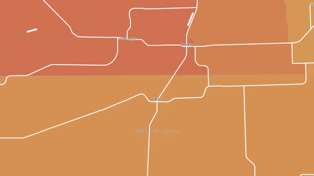 O'Brien, TX Map of Vandalism Rates