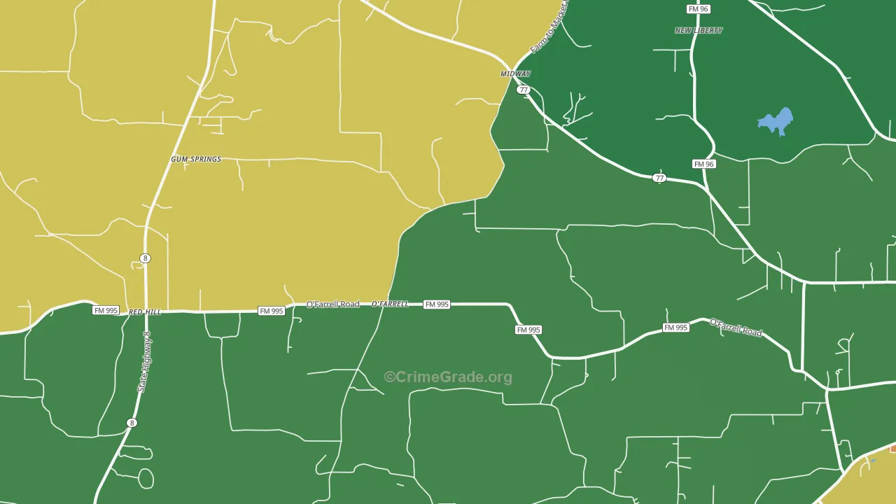O'Farrell, TX Map of Vandalism Rates