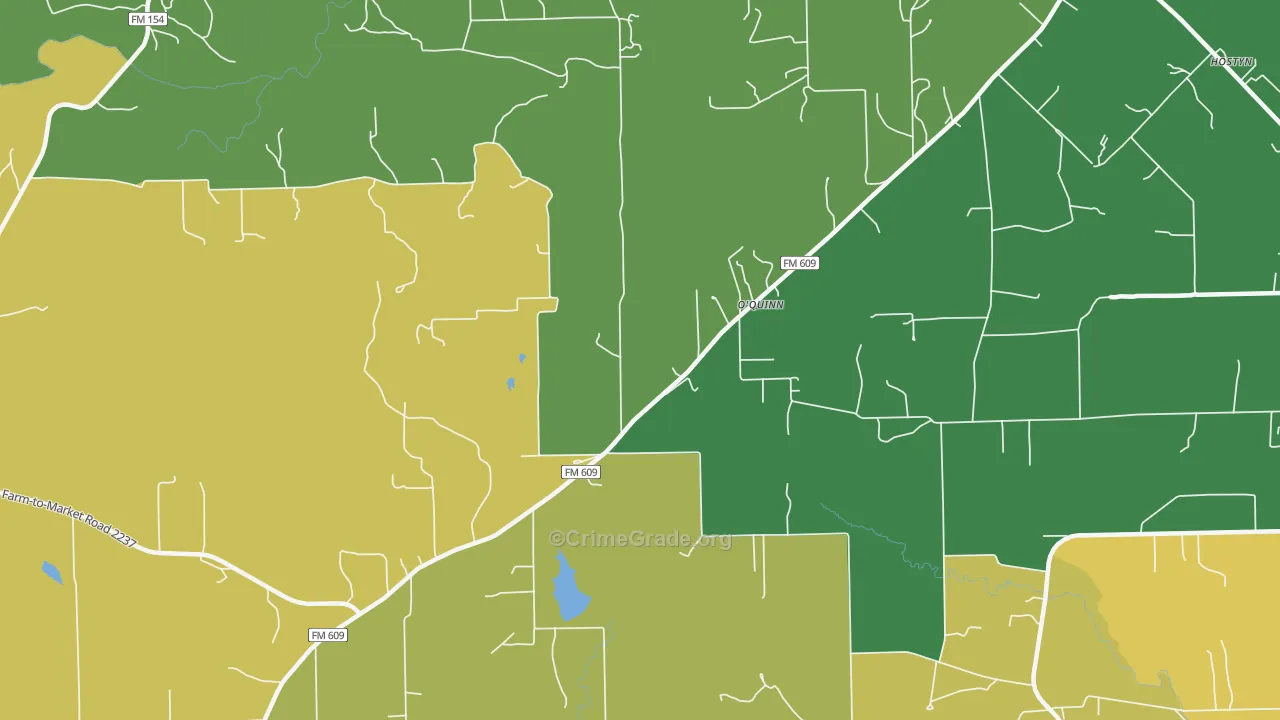O'Quinn, TX Map of Vandalism Rates