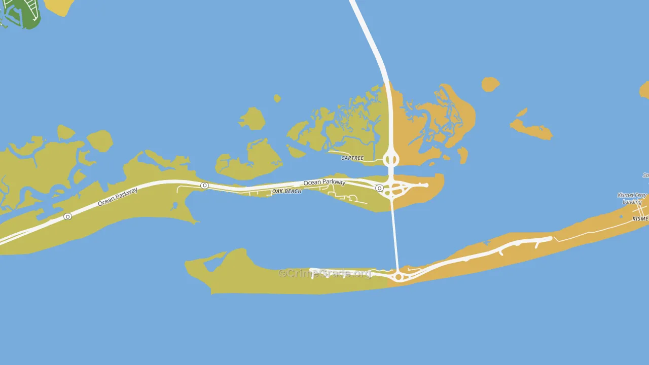 Oak Beach, NY Map of Vandalism Rates