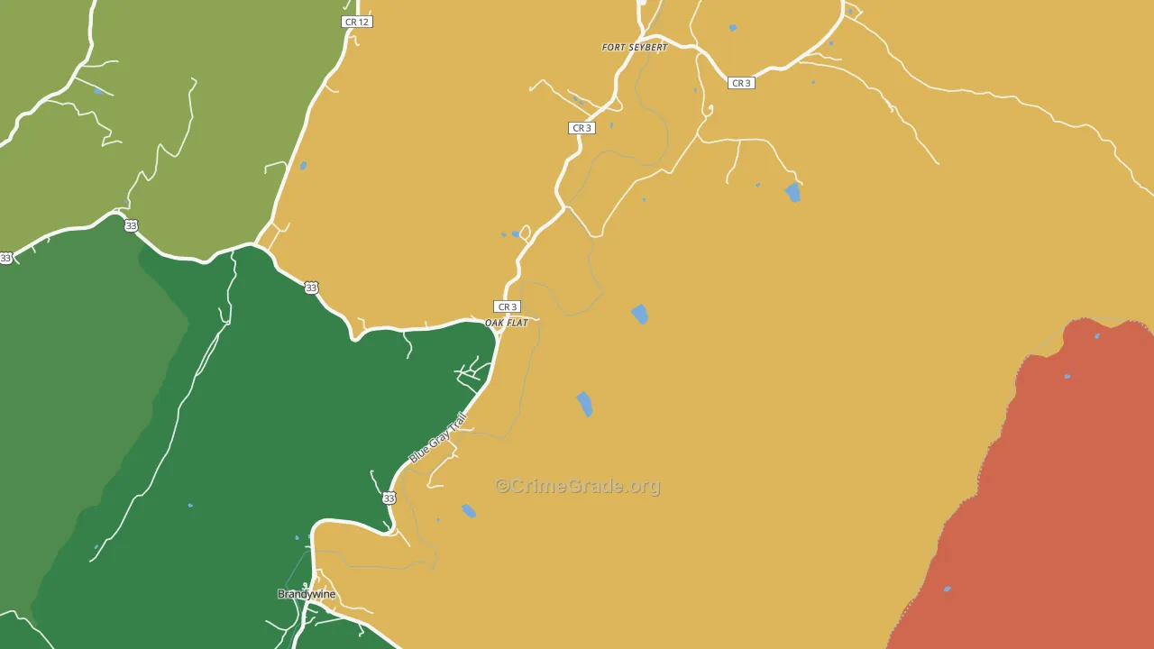 Oak Flat, WV Map of Vandalism Rates