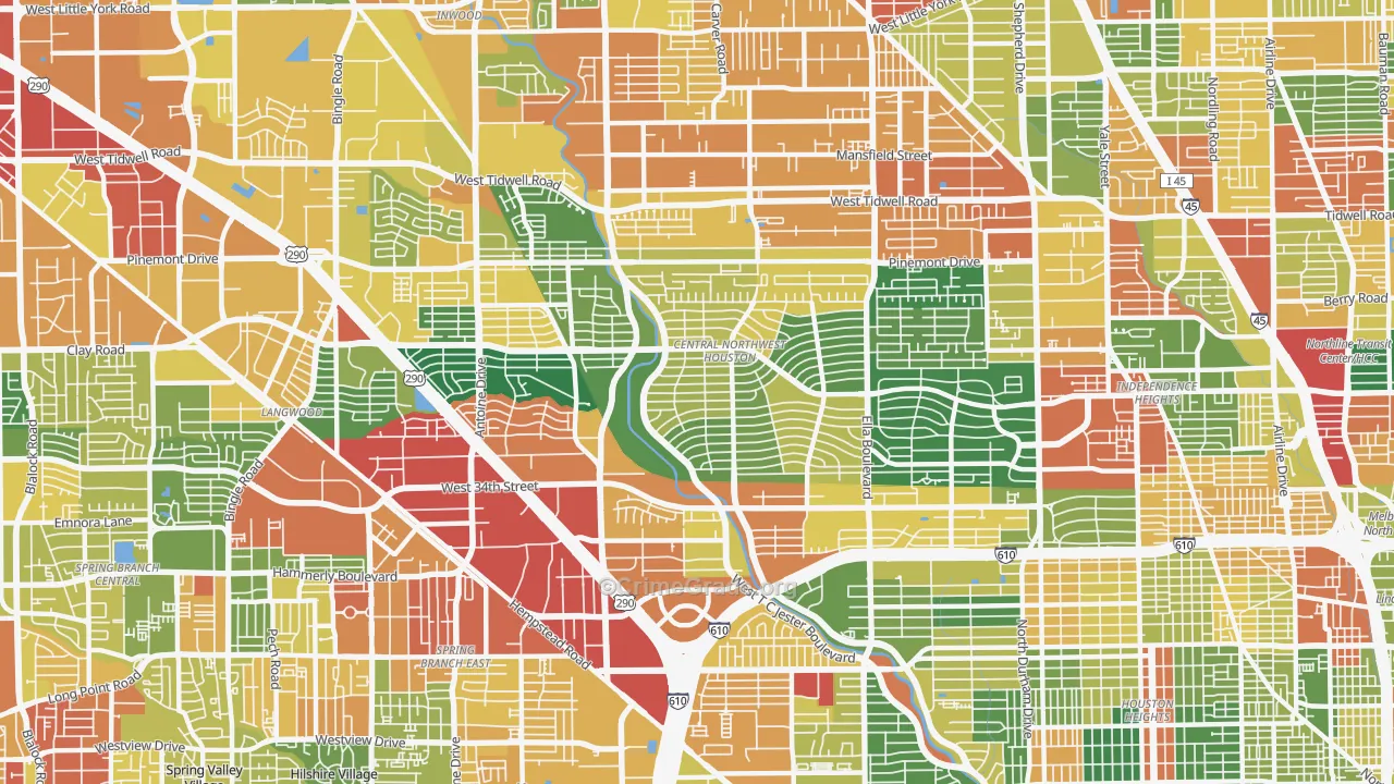 Oak Forest-Garden Oaks, Houston, TX Map of Vandalism Rates