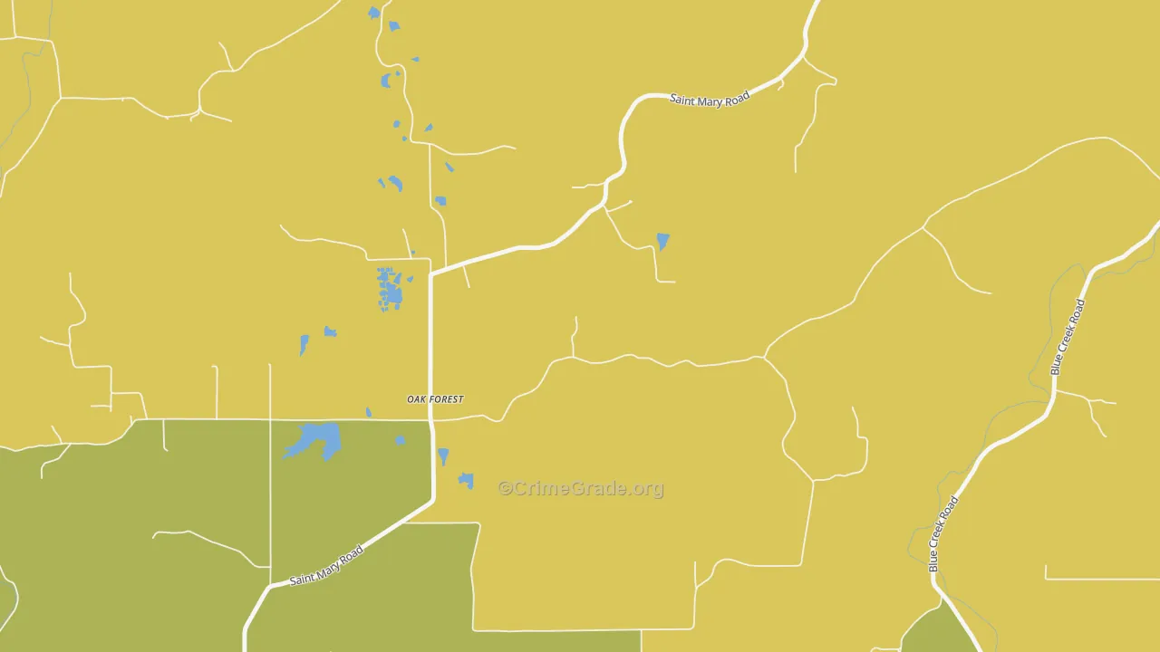 Oak Forest, IN Map of Vandalism Rates