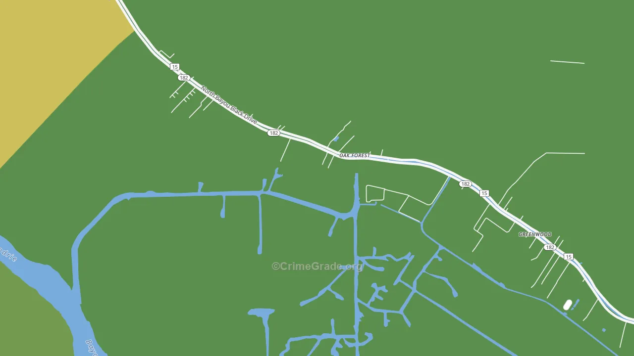 Oak Forest, LA Map of Vandalism Rates