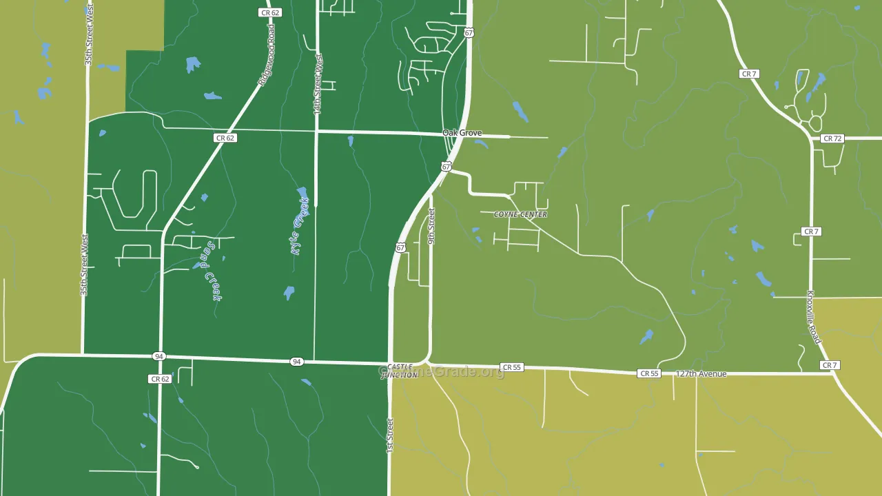 Oak Grove, IL Map of Vandalism Rates