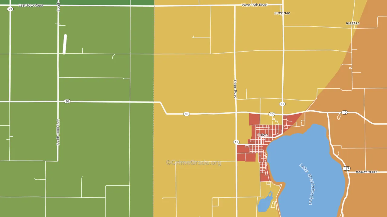 Oak Grove, IN Map of Vandalism Rates