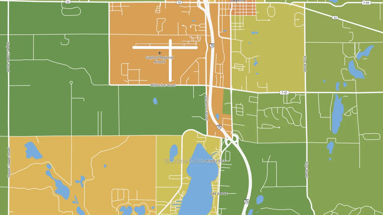 Oak Grove, MI Map of Vandalism Rates