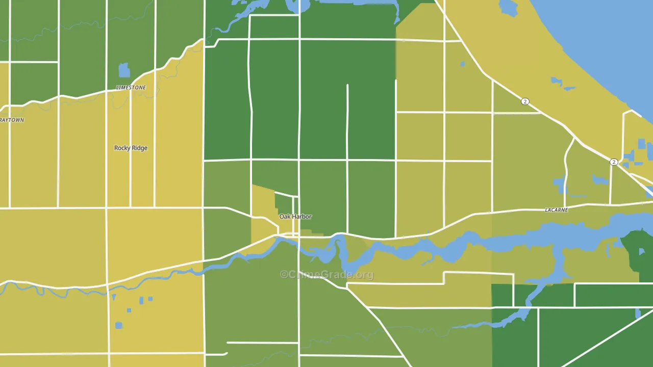 Oak Harbor, OH Map of Vandalism Rates
