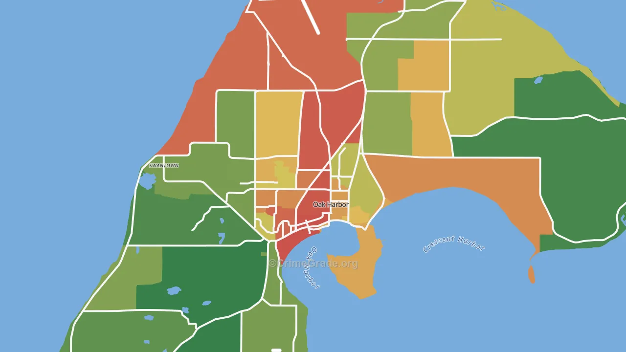 Oak Harbor, WA Map of Vandalism Rates