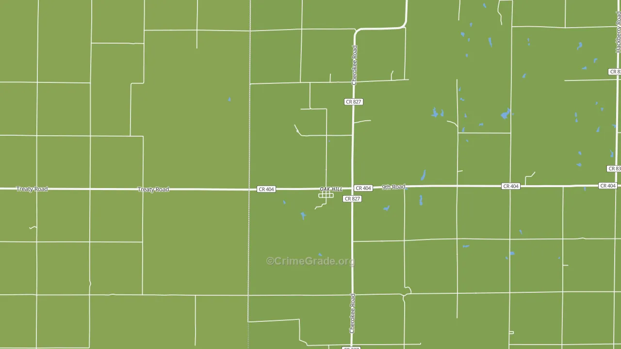 Oak Hill, KS Map of Vandalism Rates