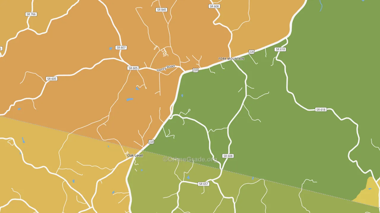 Oak Level, VA Map of Vandalism Rates