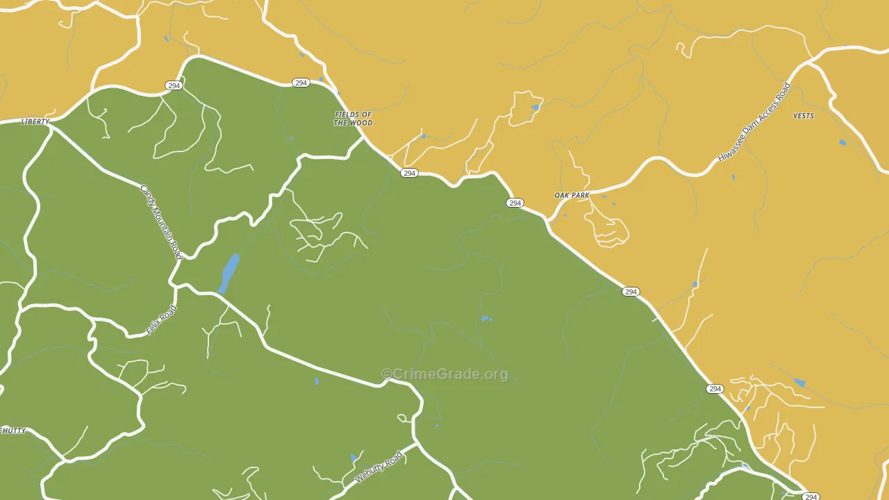 Oak Park, NC Map of Vandalism Rates
