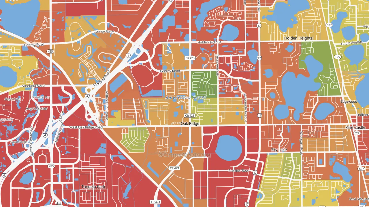 Oak Ridge, FL Map of Vandalism Rates