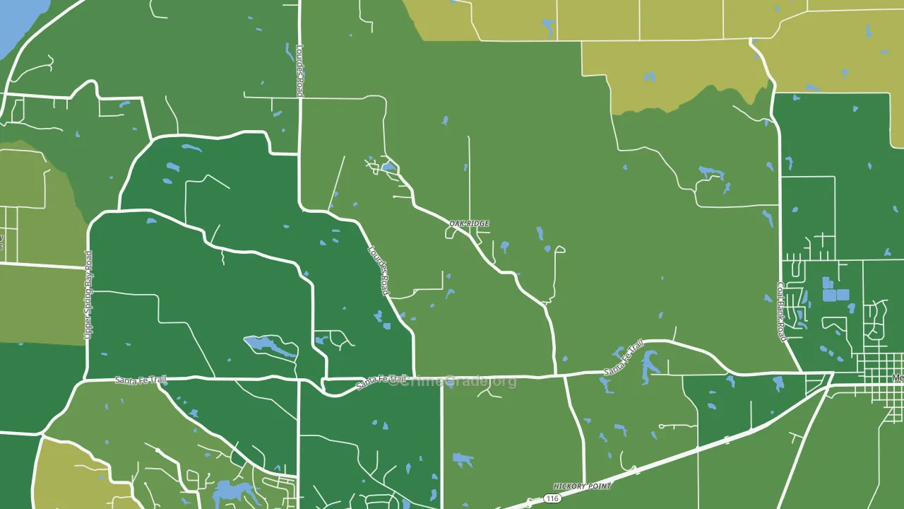 Oak Ridge, IL Map of Vandalism Rates