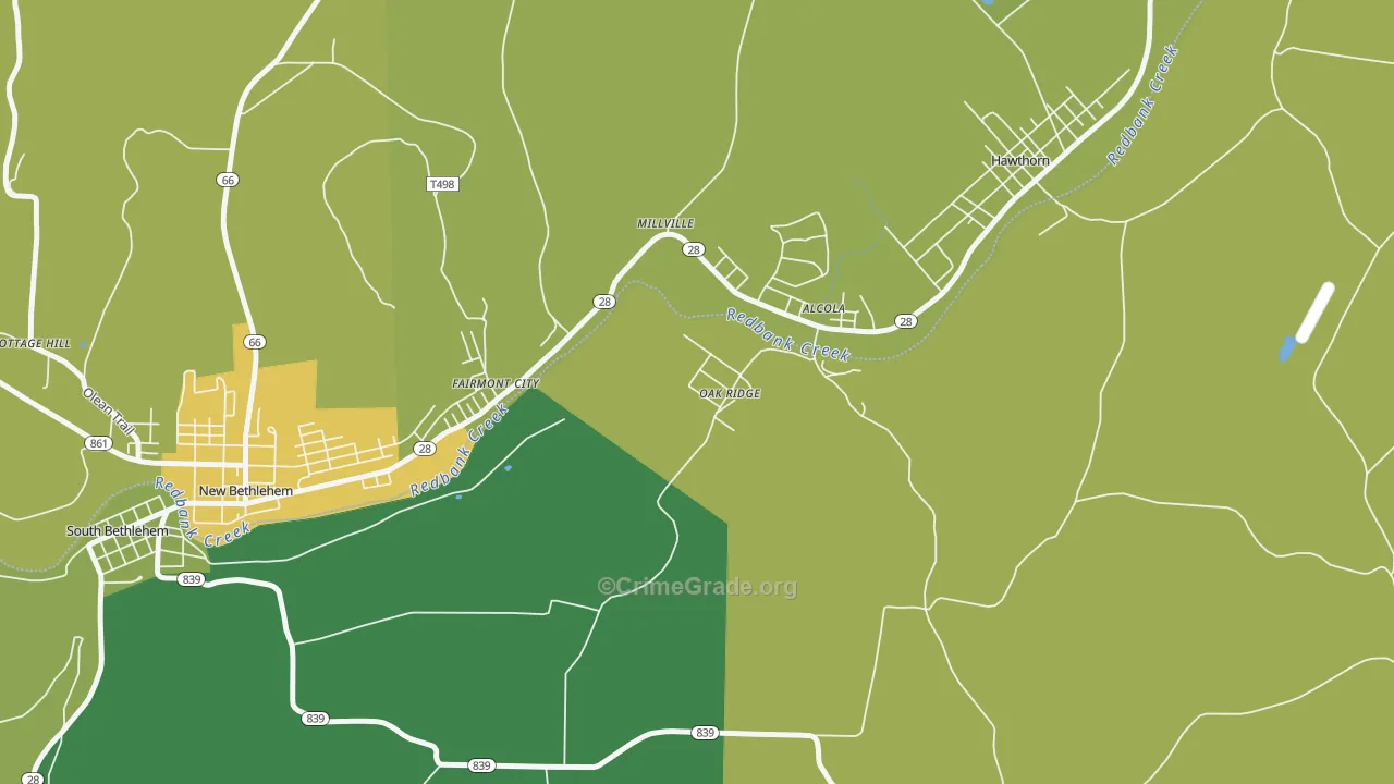 Oak Ridge, PA Map of Vandalism Rates