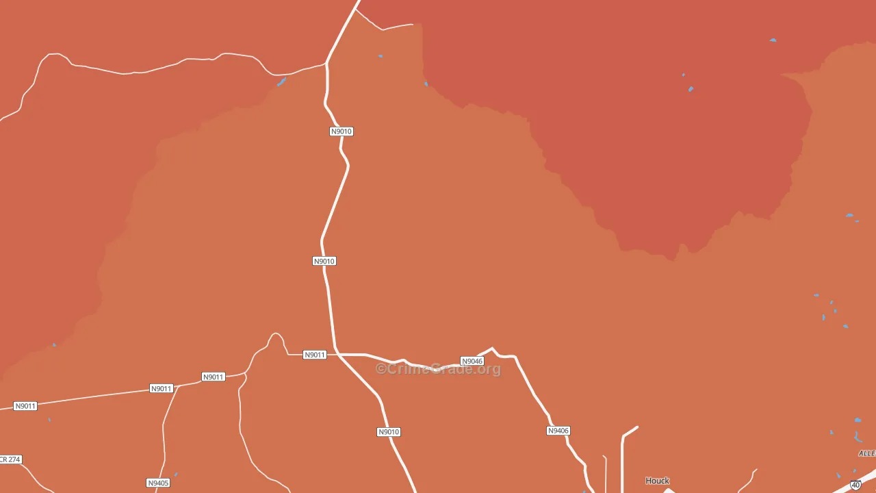 Oak Springs, AZ Map of Vandalism Rates