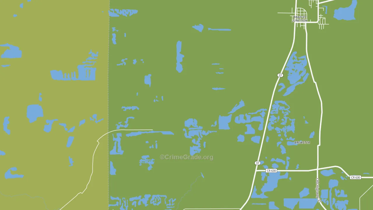 Oak Terrace, FL Map of Vandalism Rates