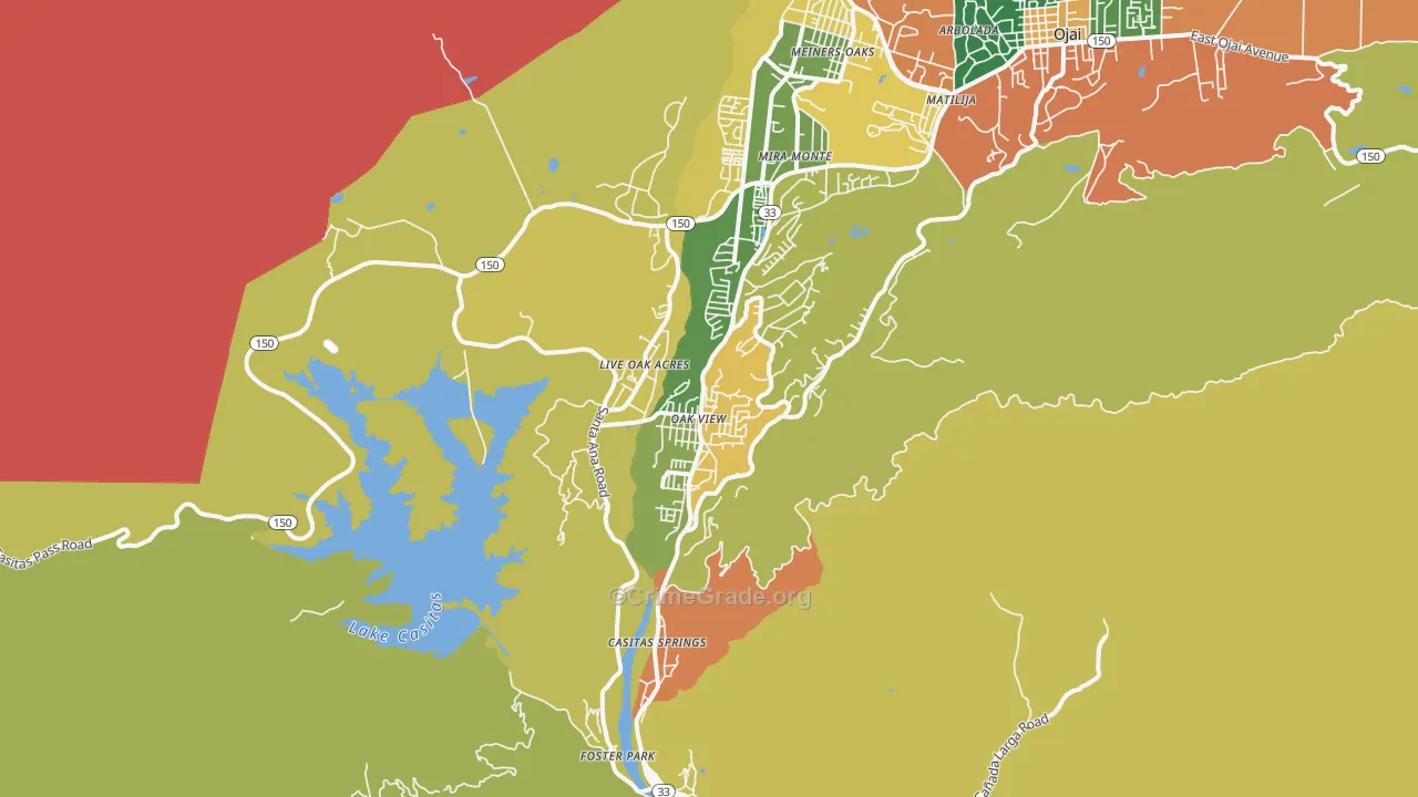 Oak View, CA Map of Vandalism Rates