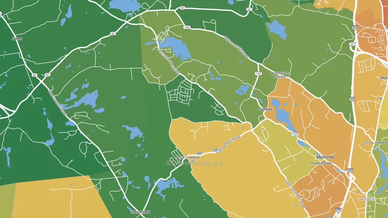 Oakdale, CT Map of Vandalism Rates