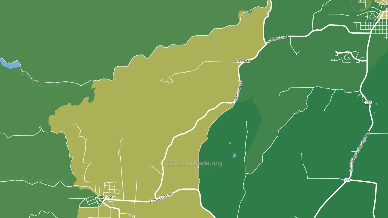 Oakdale, OR Map of Vandalism Rates