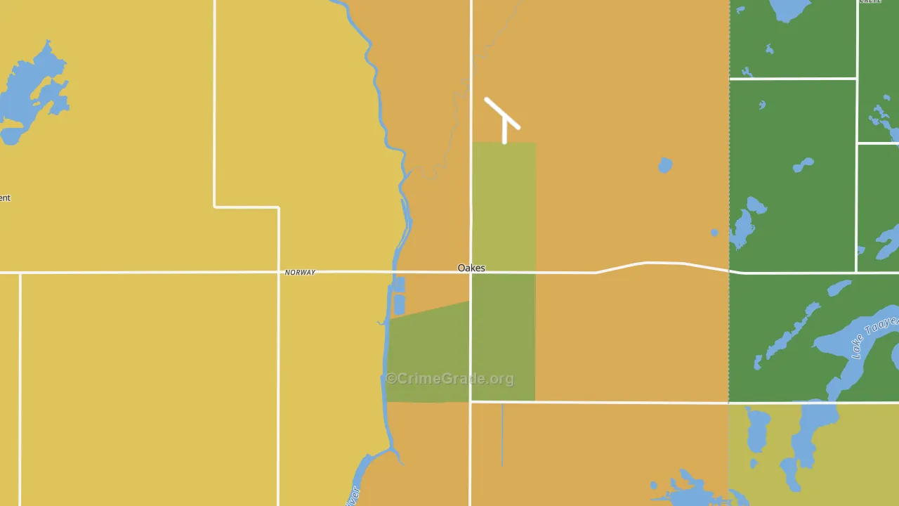 Oakes, ND Map of Vandalism Rates