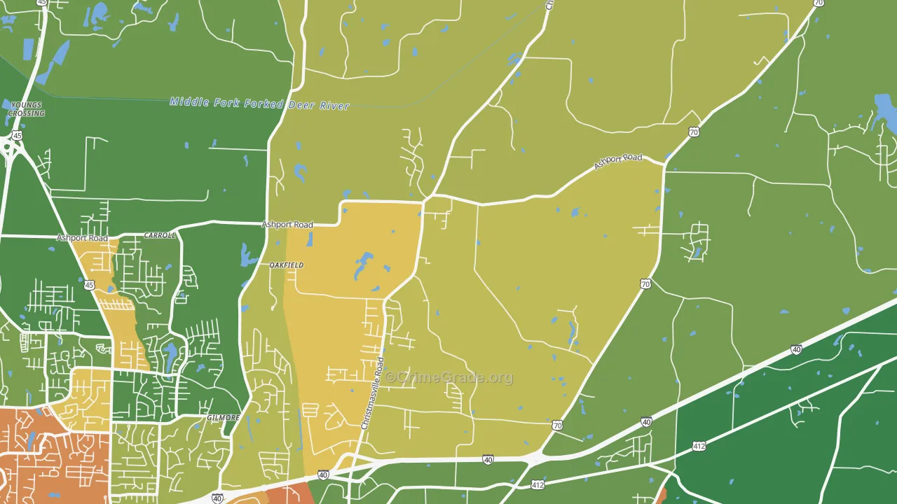 Oakfield, TN Map of Vandalism Rates