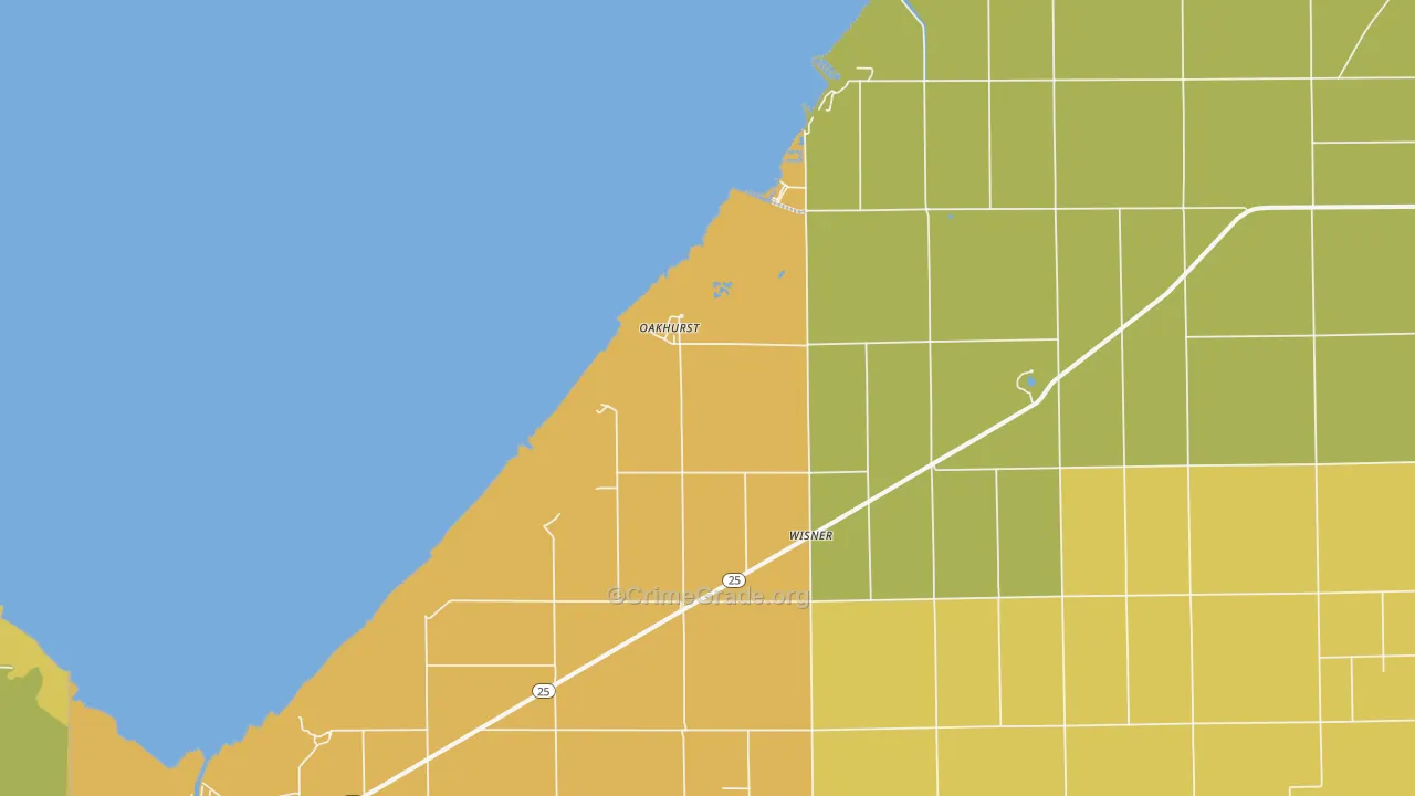 Oakhurst, MI Map of Vandalism Rates
