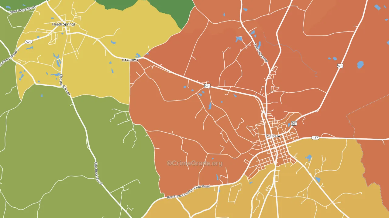 Oakhurst, SC Map of Vandalism Rates