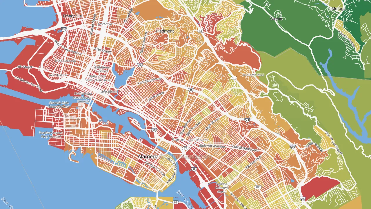 Oakland, CA Map of Vandalism Rates