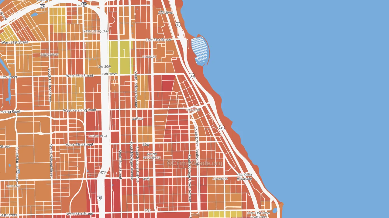 Oakland, Chicago, IL Map of Vandalism Rates