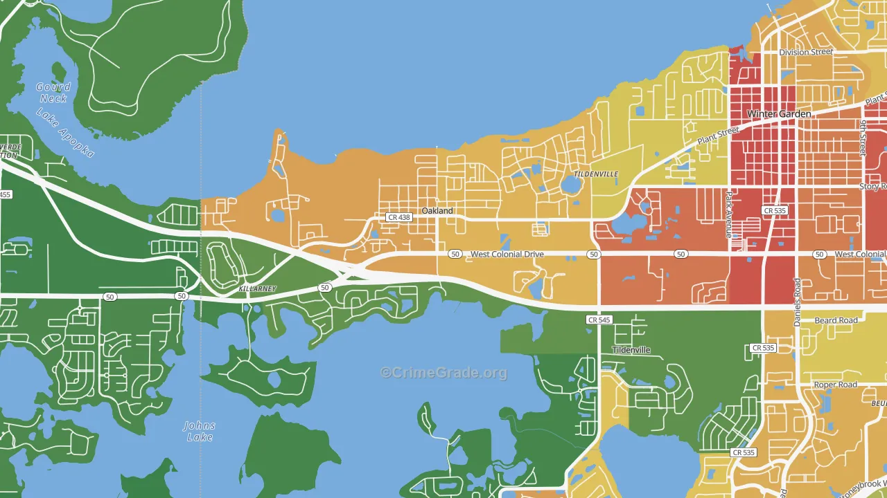 Oakland, FL Map of Vandalism Rates