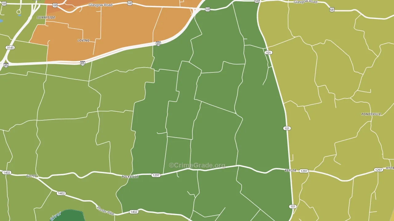 Oakland, KY Map of Vandalism Rates