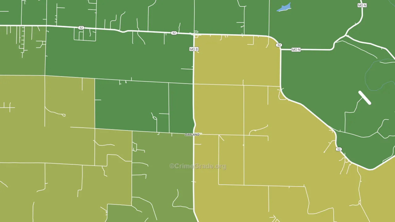 Oakland, MO Map of Vandalism Rates