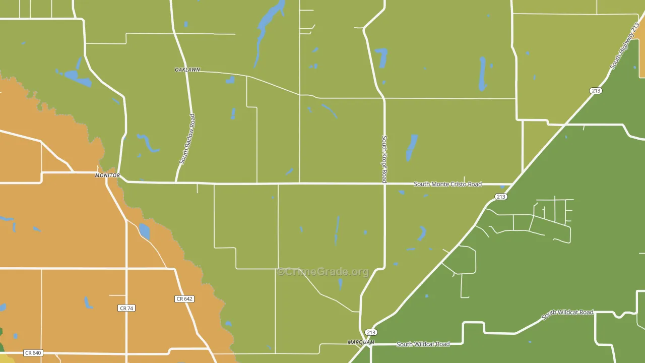 Oaklawn, OR Map of Vandalism Rates