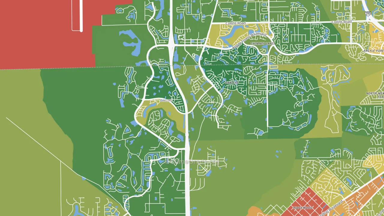 Oakleaf Plantation, FL Map of Vandalism Rates