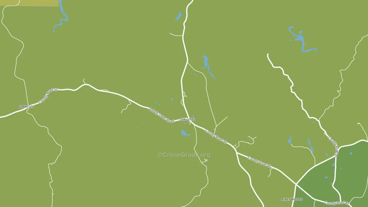 Oaklevel, AL Map of Vandalism Rates