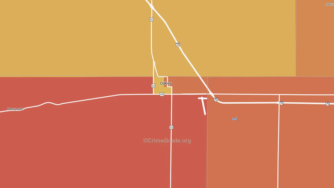 Oakley, KS Map of Vandalism Rates