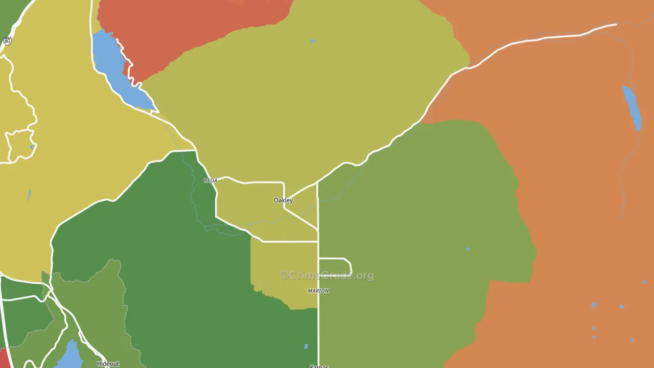 Oakley, UT Map of Vandalism Rates